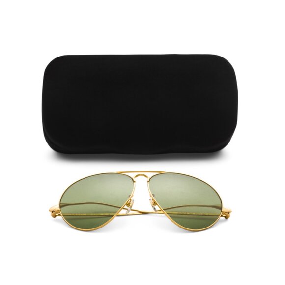 GUCCI Gold/Green 60mm Designer Sunglasses - Picture 1 of 2